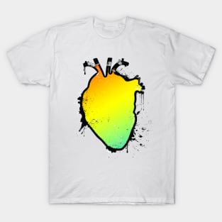 rainbow fade anatomical heart T-Shirt